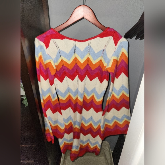 Colorful Small FORE 48% Vicose 27% Polyester 25% Nylon Knit Dress - Picture 2 of 4